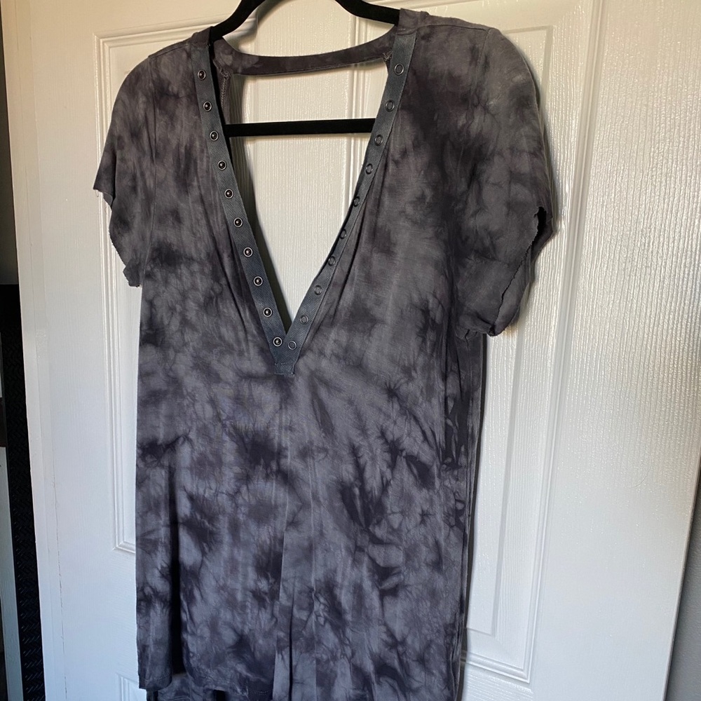 American Eagle Grey Tie Dye Soft & Sexy Tee